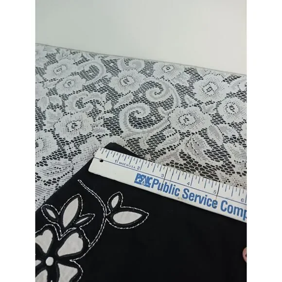 Cotton Black & White Floral Midi Skirt - Picture 9 of 12